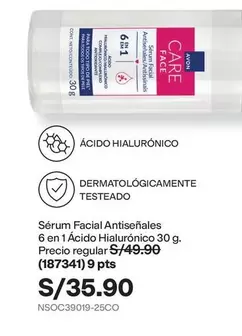 Avon - Sérum Facial Antiseñales 6 en 1 Ácido Hialurónico 30 g. (187341)