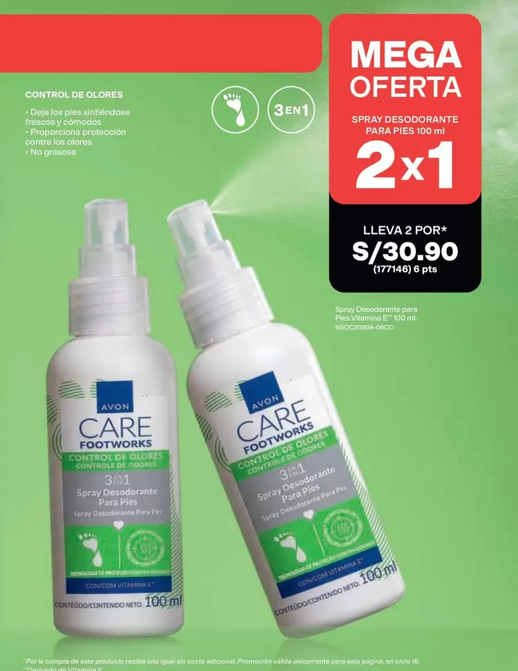 Mega - SPRAY DESODORANTE PARA PIES 3 EN 1