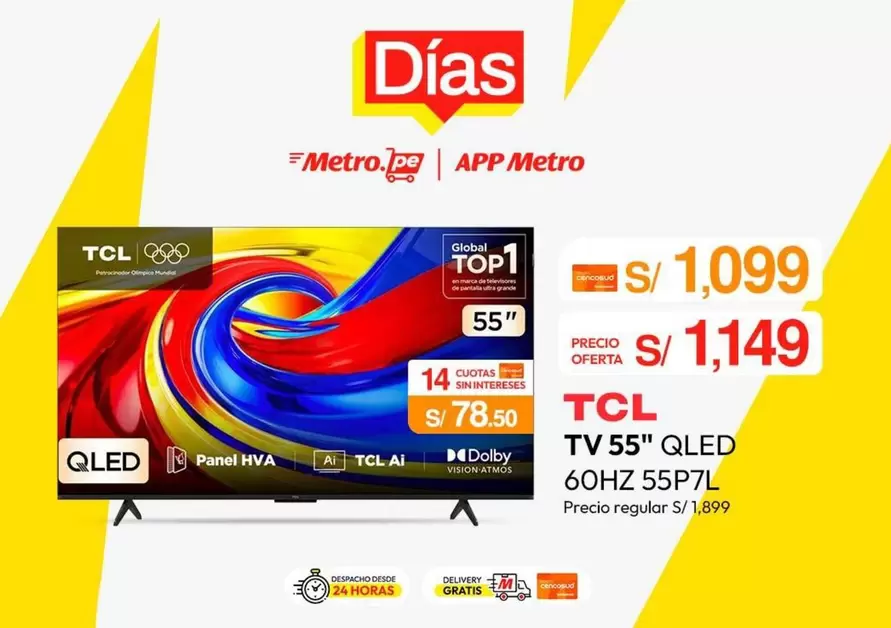 Metro - TV 55" QLED 60HZ 55P7L