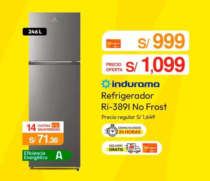 Indurama - Refrigerador Ri-3891 No Frost