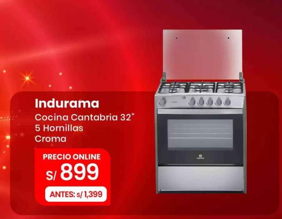 Indurama - Cocina Cantabria 32" 5 Hornillas