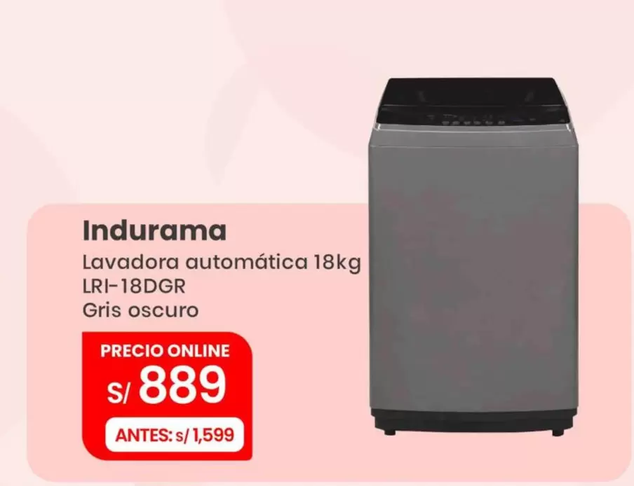 Indurama - Lavadora automática 18kg LRI-18DGR