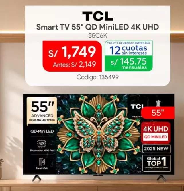 Smart - TV 55" QD MiniLED 4K UHD 55C6K