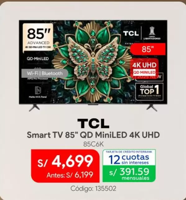 Global - Smart TV 85" QD MiniLED 4K UHD 85C6K