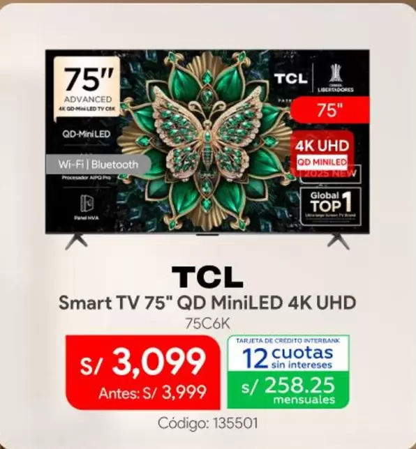 Pro - Smart TV 75" QD MiniLED 4K UHD 75C6K