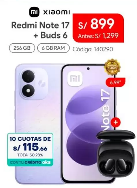 Xiaomi - Redmi Note 17 + Buds 6