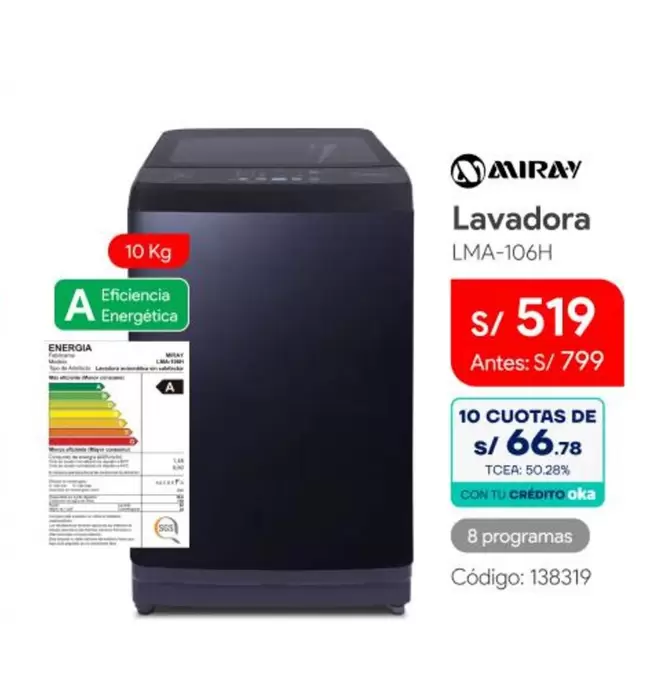 Miray - Lavadora LMA-106H
