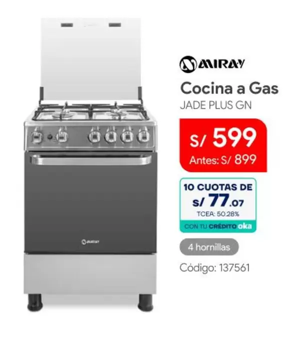Miray - Cocina a Gas JADE PLUS GN
