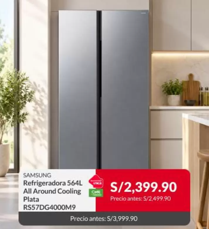 Samsung - Refrigeradora 564L All Around Cooling Plata R557DG4000M9