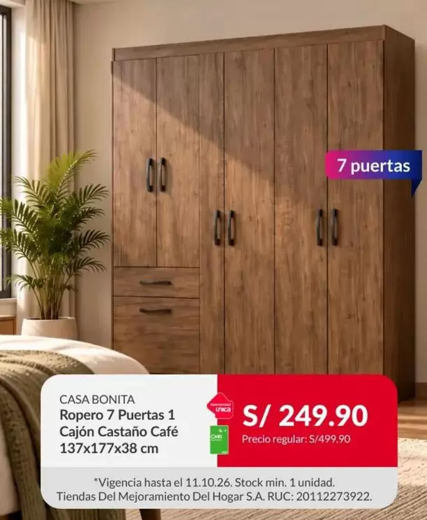 Ropero 7 Puertas 1 Cajón