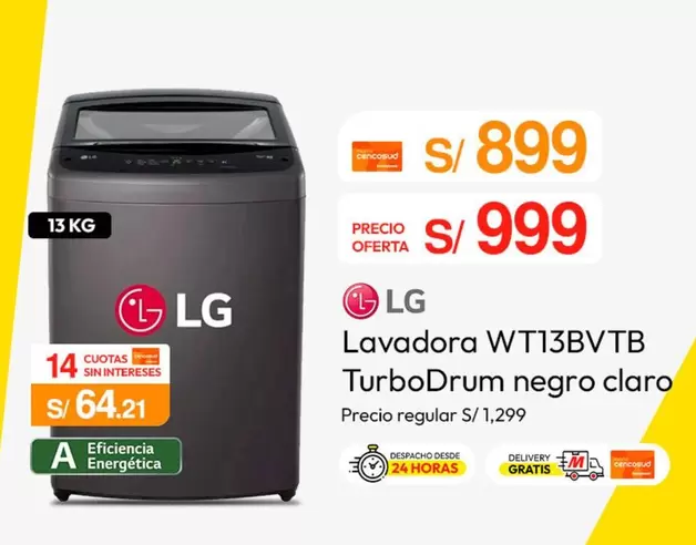 Lg - Lavadora WT13BVTB TurboDrum