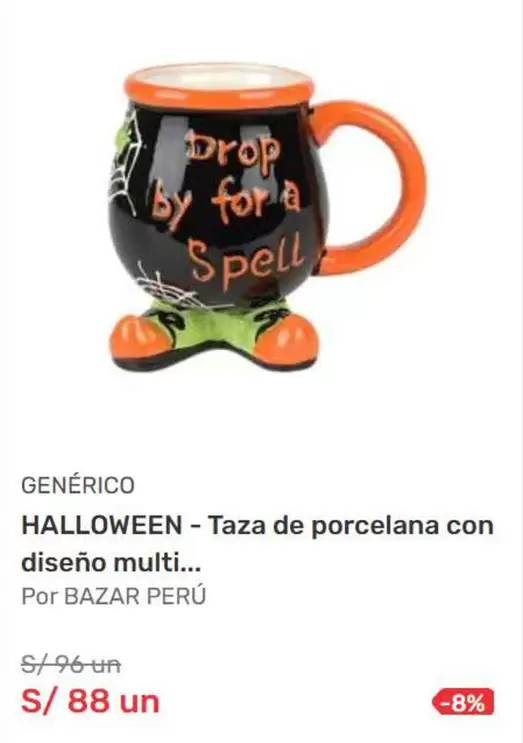 HALLOWEEN - Taza de porcelana con diseño multi...