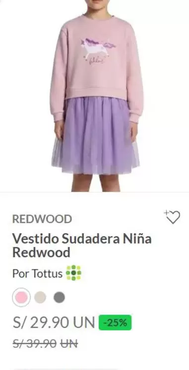 Tottus - Vestido Sudadera Niña