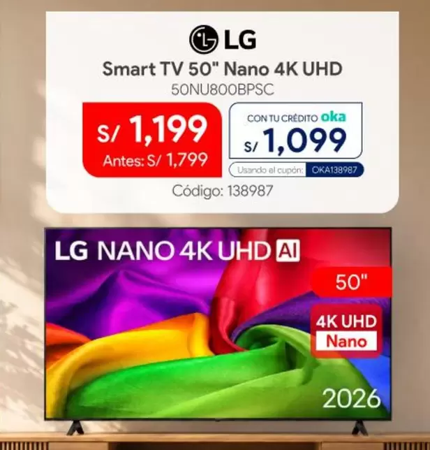 Lg - Smart TV 50" Nano 4K UHD 50NU800BPSC