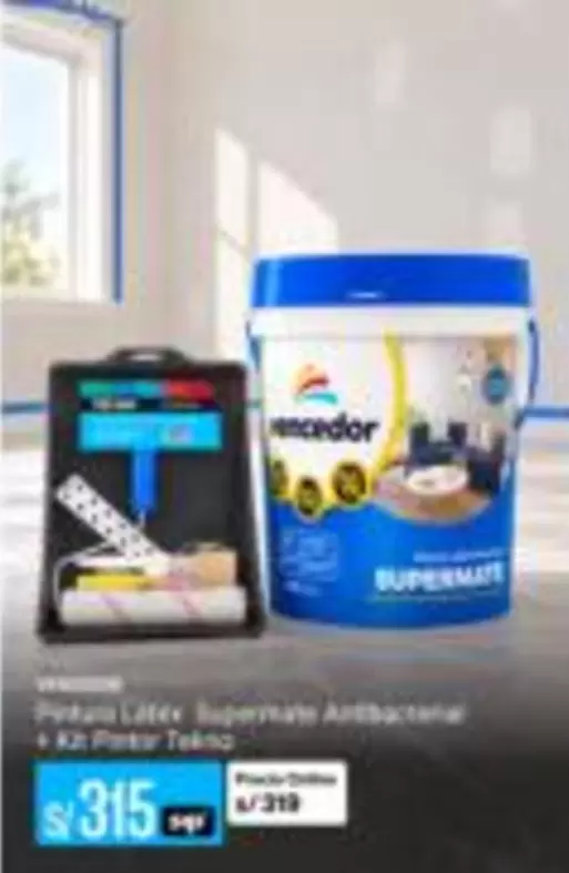 Vencedor - Pintura Látex Supermate Antibacterial + Kit Pintor Tekno