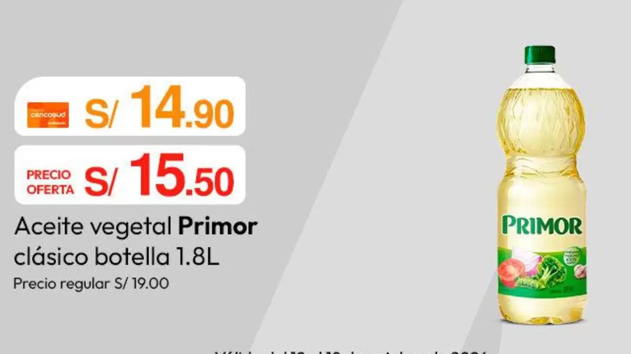Primor - Aceite vegetal cl
uevo cl
uevo sico botella