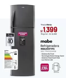 Mabe - Refrigeradora RMA255FYPG