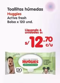 Huggies - Toallitas h
uevo medas Active fresh Bolsa