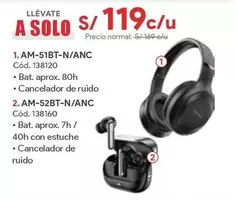 Solo - AM-51BT-N/ANC Cód. 138120, AM-52BT-N/ANC Cód. 138160