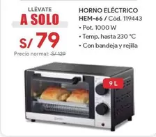 Solo - HORNO ELÉCTRICO HEM-66 / Cód. 119443