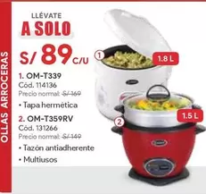Solo - Ollas Arroceras OM-T339, OM-T359RV