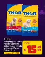 Thor - Alimento para Perro Adulto/Cachorro Sabor Carne, Hígado y Cereales