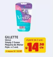 Gillette - Simply 3 Suave Máquina de Afeitar Pqte. x 2 und.