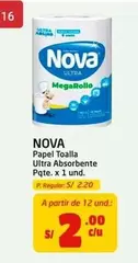 Nova - Papel Toalla Ultra Absorbente Pqte. x 1 und.