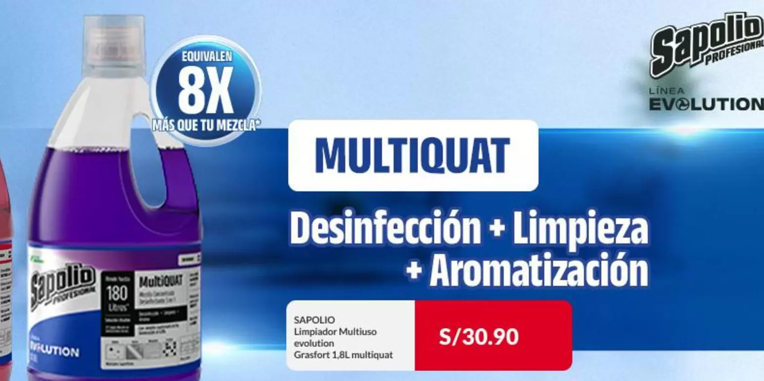 Sapolio - MULTIQUT Desinfección + Limpieza + Aromatización