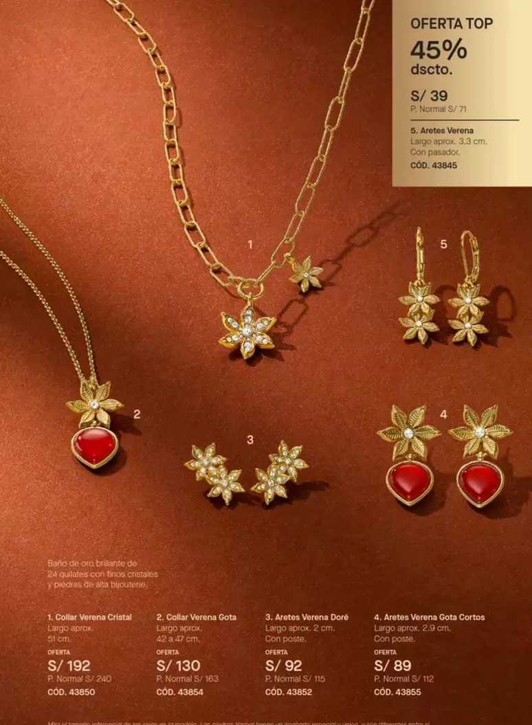 Oro - Collar Versa, Aretes Versa, Aretes Versa Doble