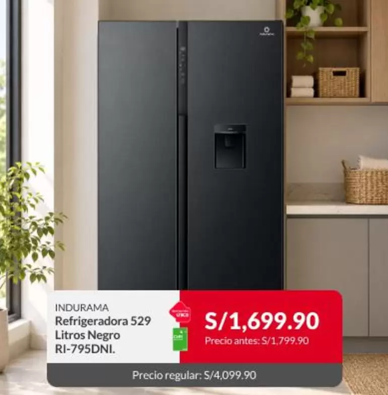 Indurama - Refrigeradora 529 Litros Negro RI-795DNL