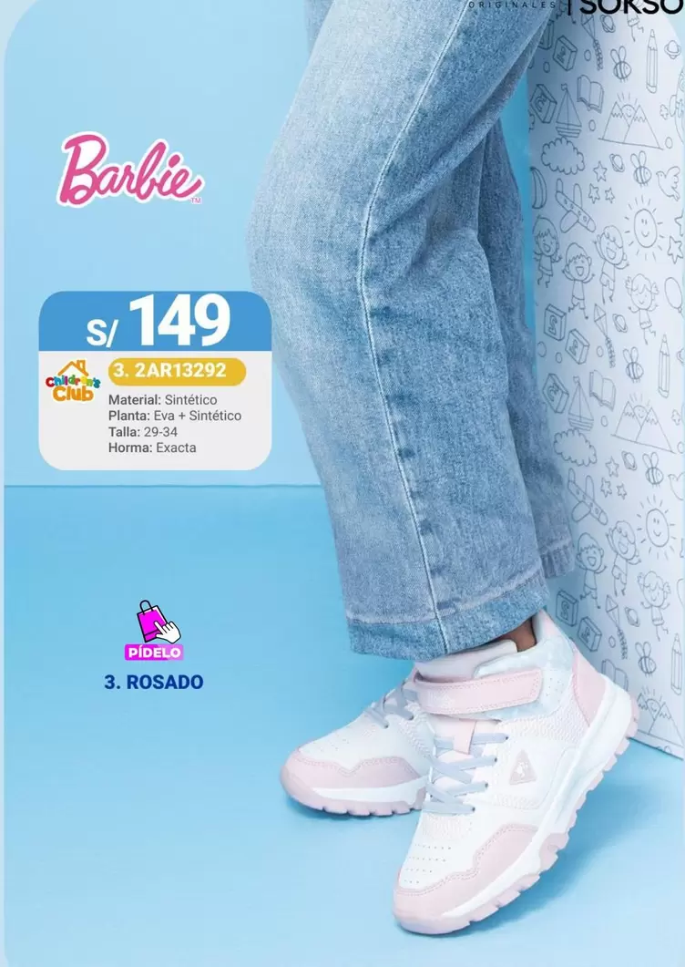 Barbie - ZAPATILLA NIÑA 3. ROSADO