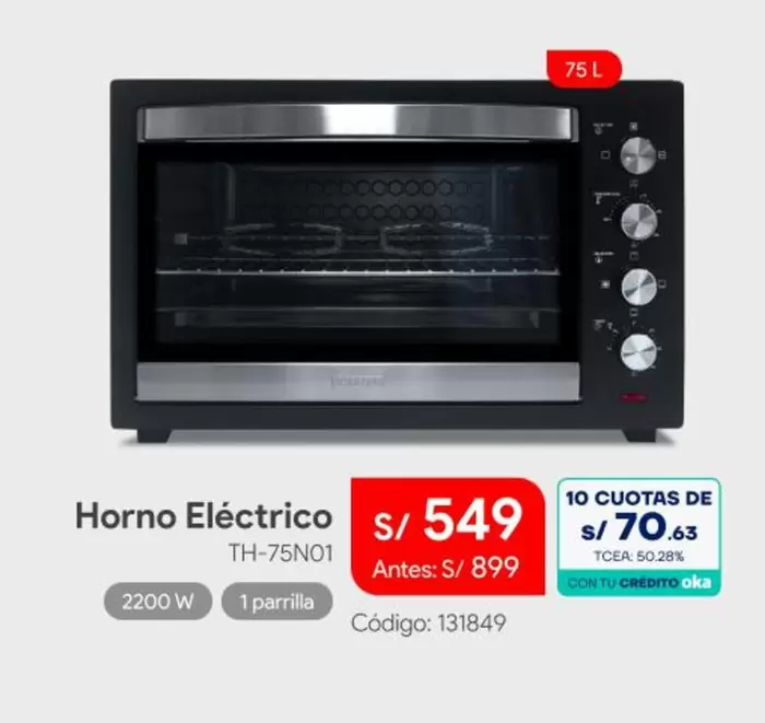 Thomas - Horno Eléctrico TH-75N01