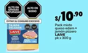 Laive - Pack mixto queso edam + jamón pizzero