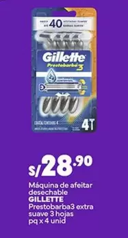 Gillette - Máquina de afeitar desechable PrestoBarba3 extra suave 3 hojas