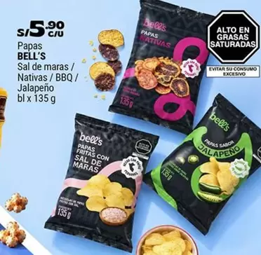 Bell's - Papas Nativas / Papas Fritas con Sal de Maras / Papas sabor Jalapeño
