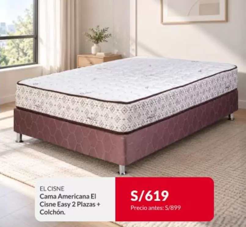 El Cisne - Cama Americana  Easy 2 Plazas + Colchón