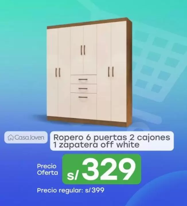 Casa Joven - Ropero 6 puertas 2 cajones 1 zapatera