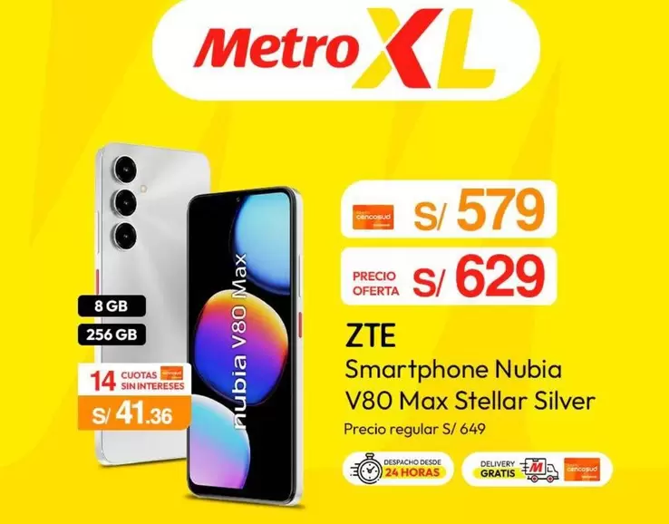 ZTE - Smartphone Nubia V80 Max Stellar Silver