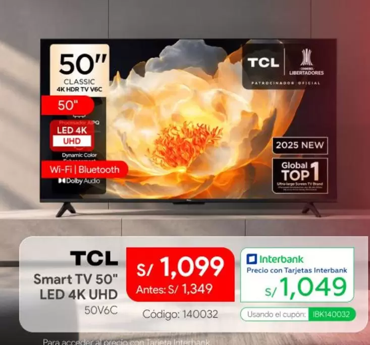 Global - Smart TV 50" LED 4K UHD 50V6C