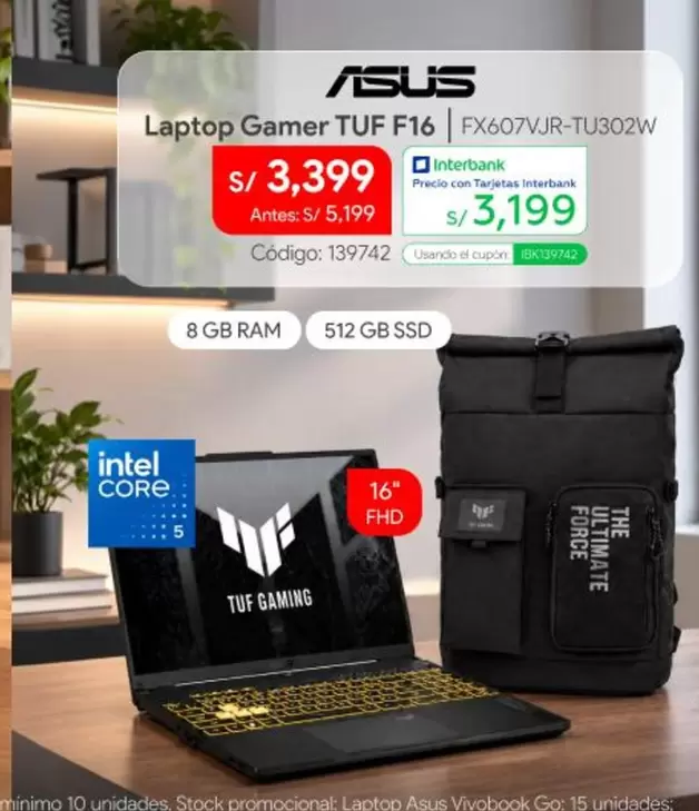 Asus - Laptop Gamer TUF F16 FX607VJR-TU302W