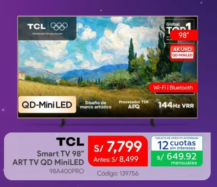 Smart - TV 98" ART TV QD MiniLED 98A400PRO