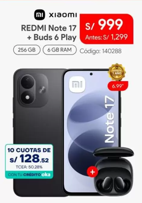 Xiaomi - REDMI Note 17 + Buds 6 Play