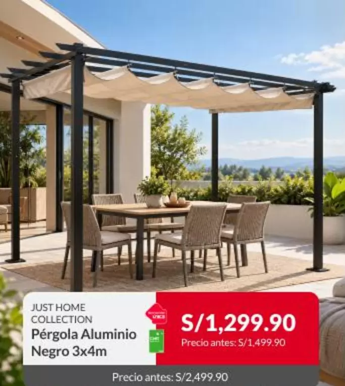 Pérgola Aluminio Negro 3x4m