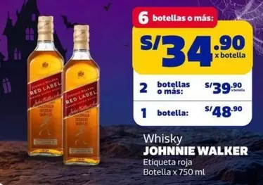 Johnnie Walker - Whisky Etiqueta roja Botella