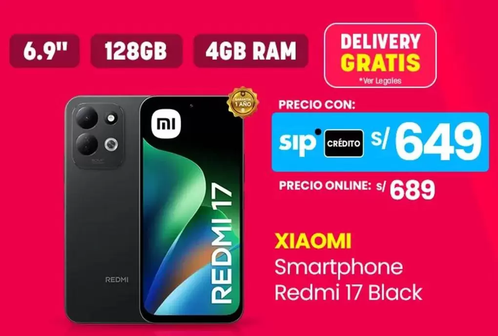 Xiaomi - Smartphone Redmi 17 Black