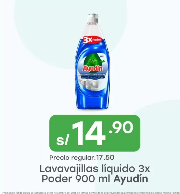 Ayudín - Lavavajillas líquido 3x Poder