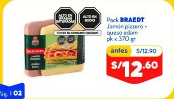 Braedt - Jamón pizzero + queso edam