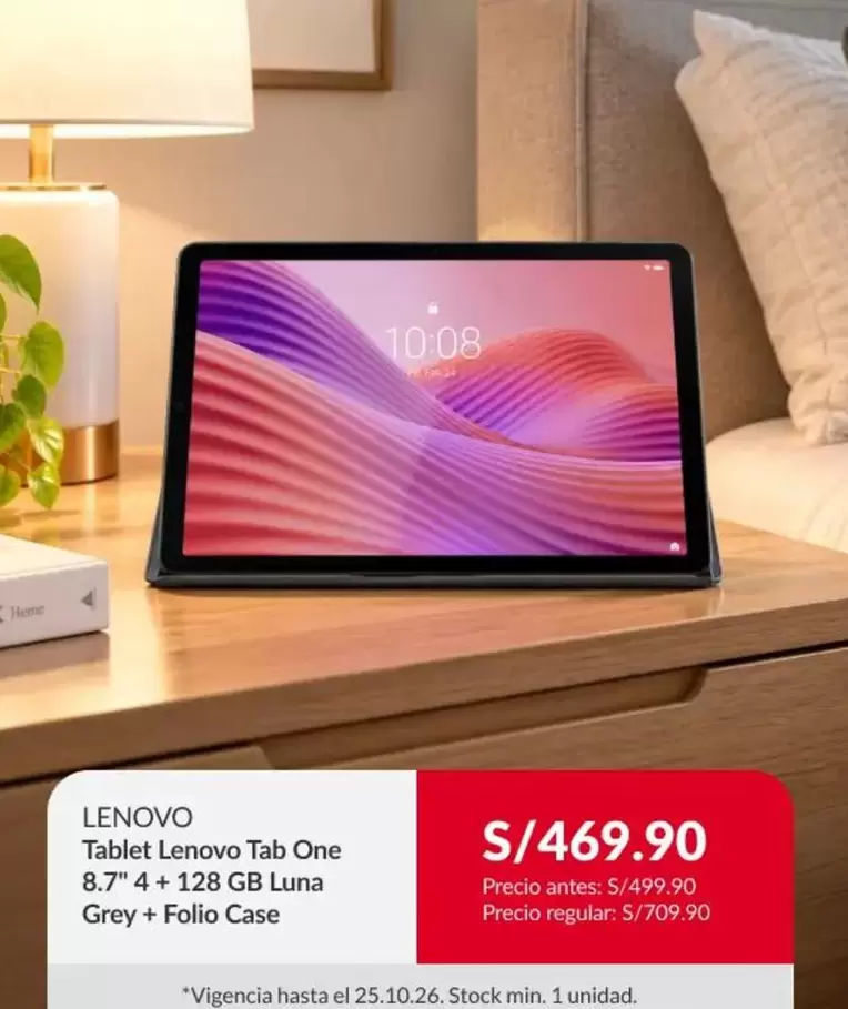 Lenovo - Tablet Tab One 8.7" 4 + 128 GB Luna Grey + Folio Case