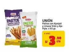 Unión - Palitos con Ajonjolí y Linaza/ Kión y Ajo